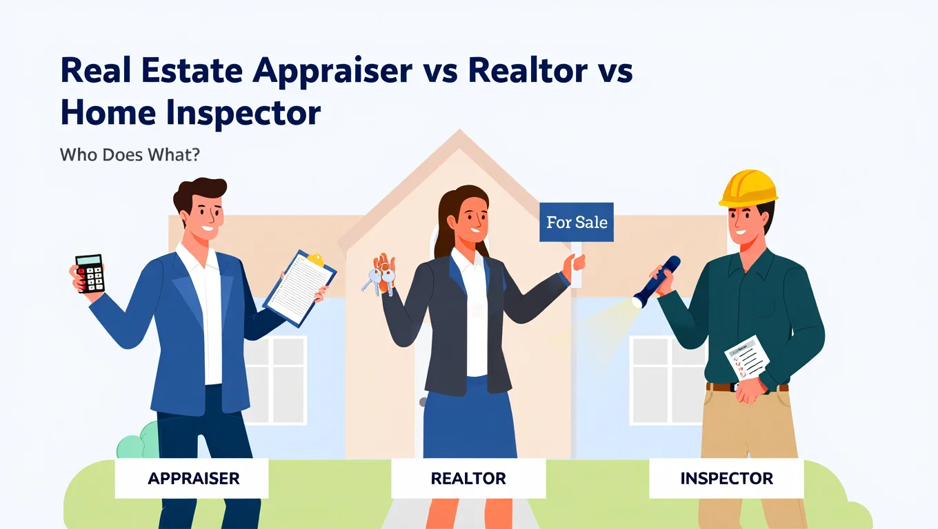 Real Estate Appraiser vs Realtor vs Home Inspector